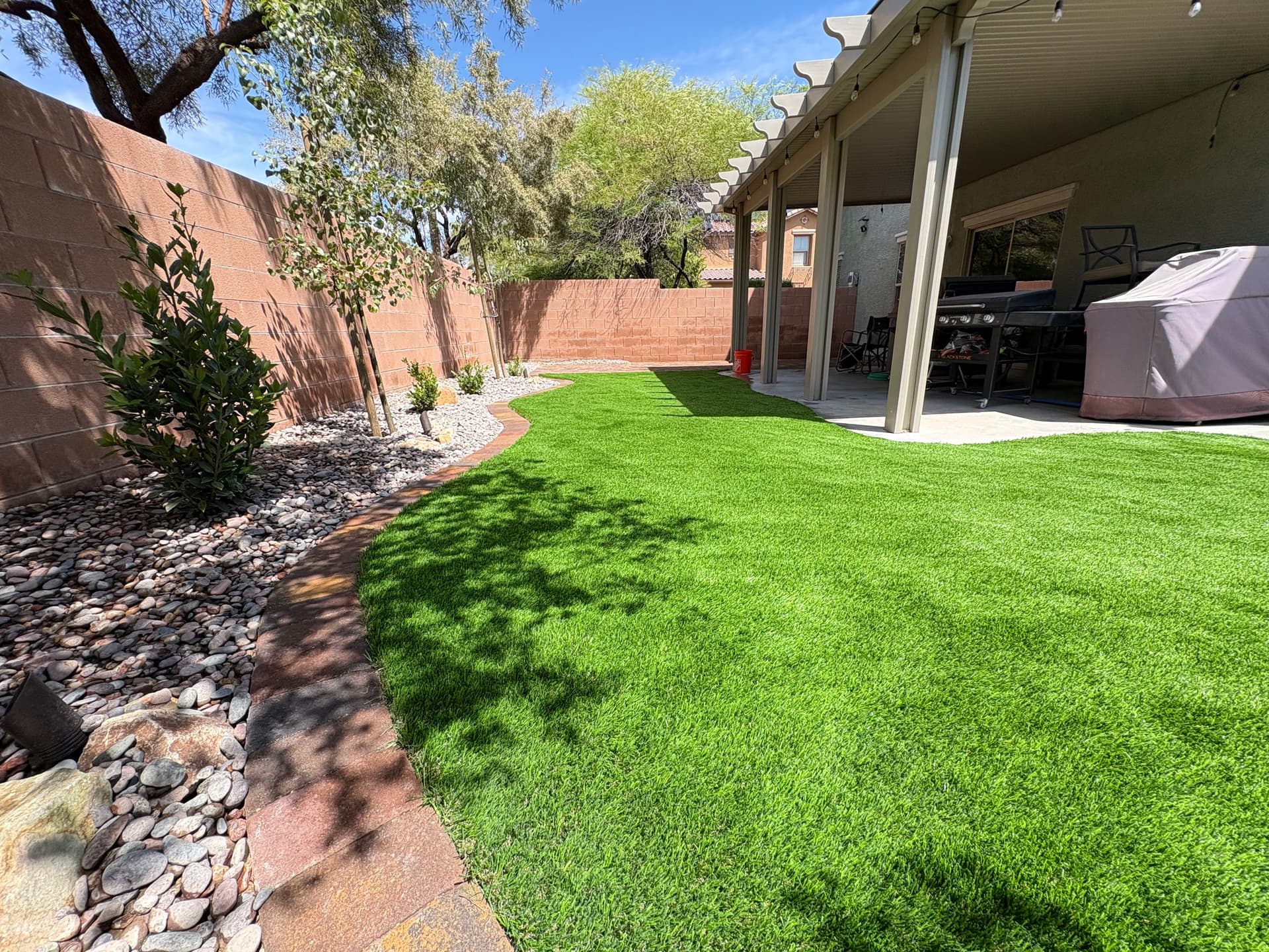 Gallery photos for Full Backyard Remodel with Turf, Pavers, and Desert Landscaping: Image #2