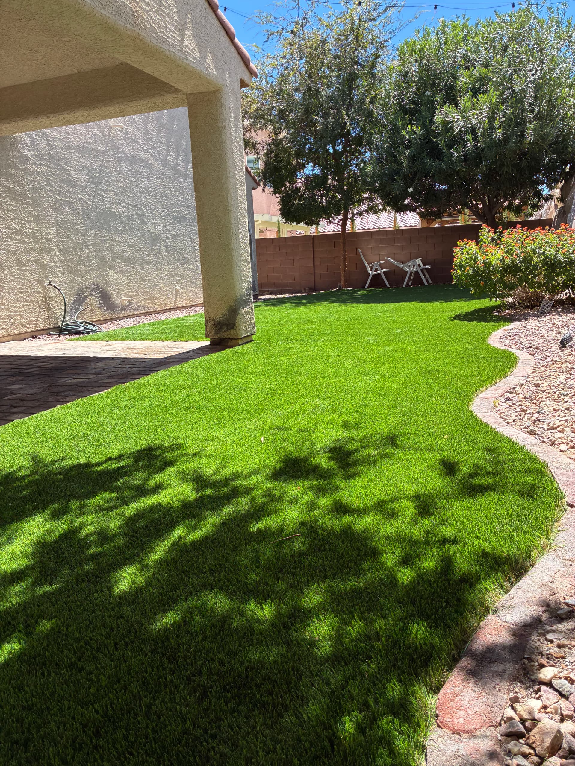 Gallery photos for Patchy Backyard Lawn Replaced with Lush Artificial Turf: Image #8