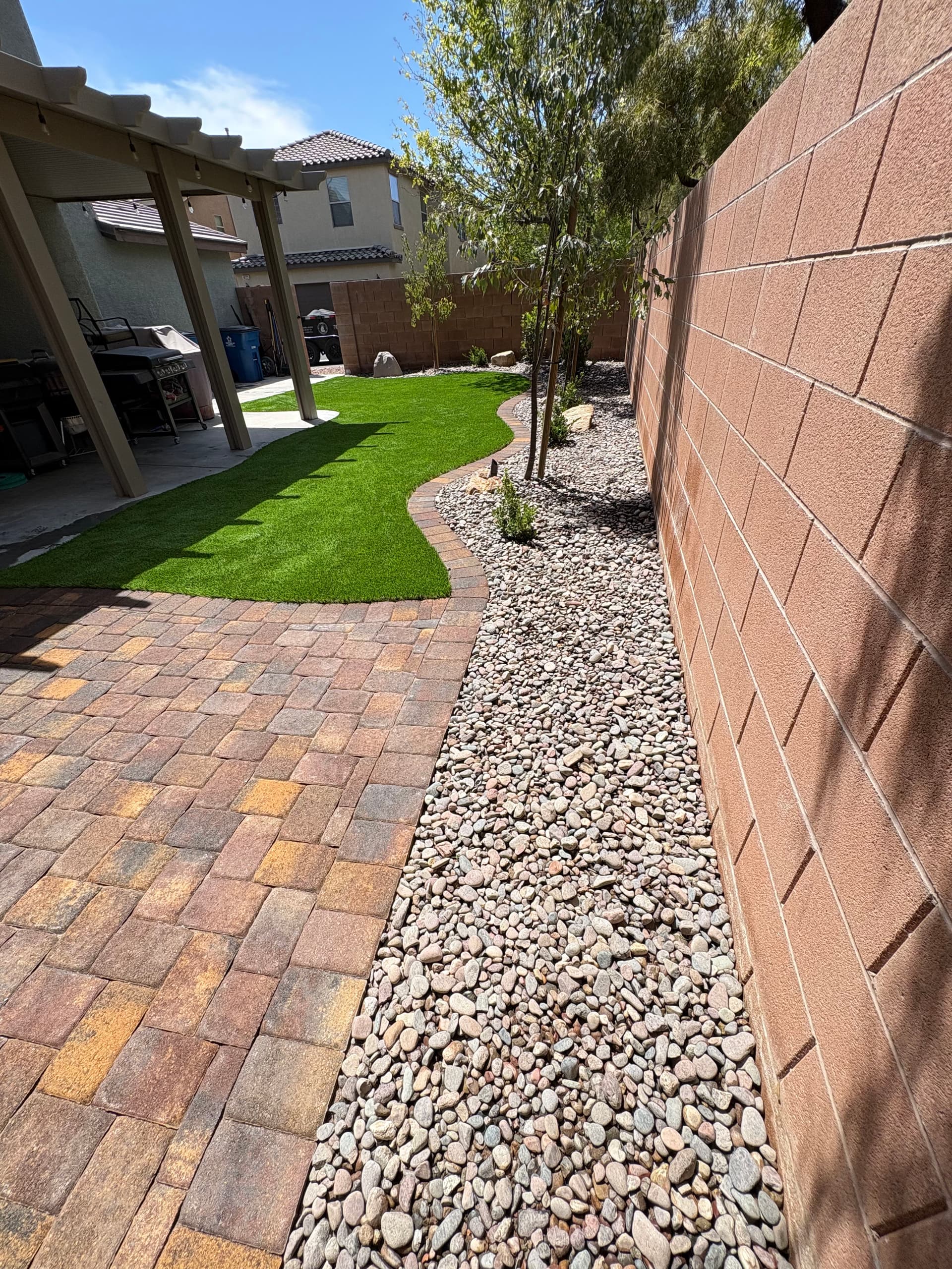 Gallery photos for Full Backyard Remodel with Turf, Pavers, and Desert Landscaping: Image #3