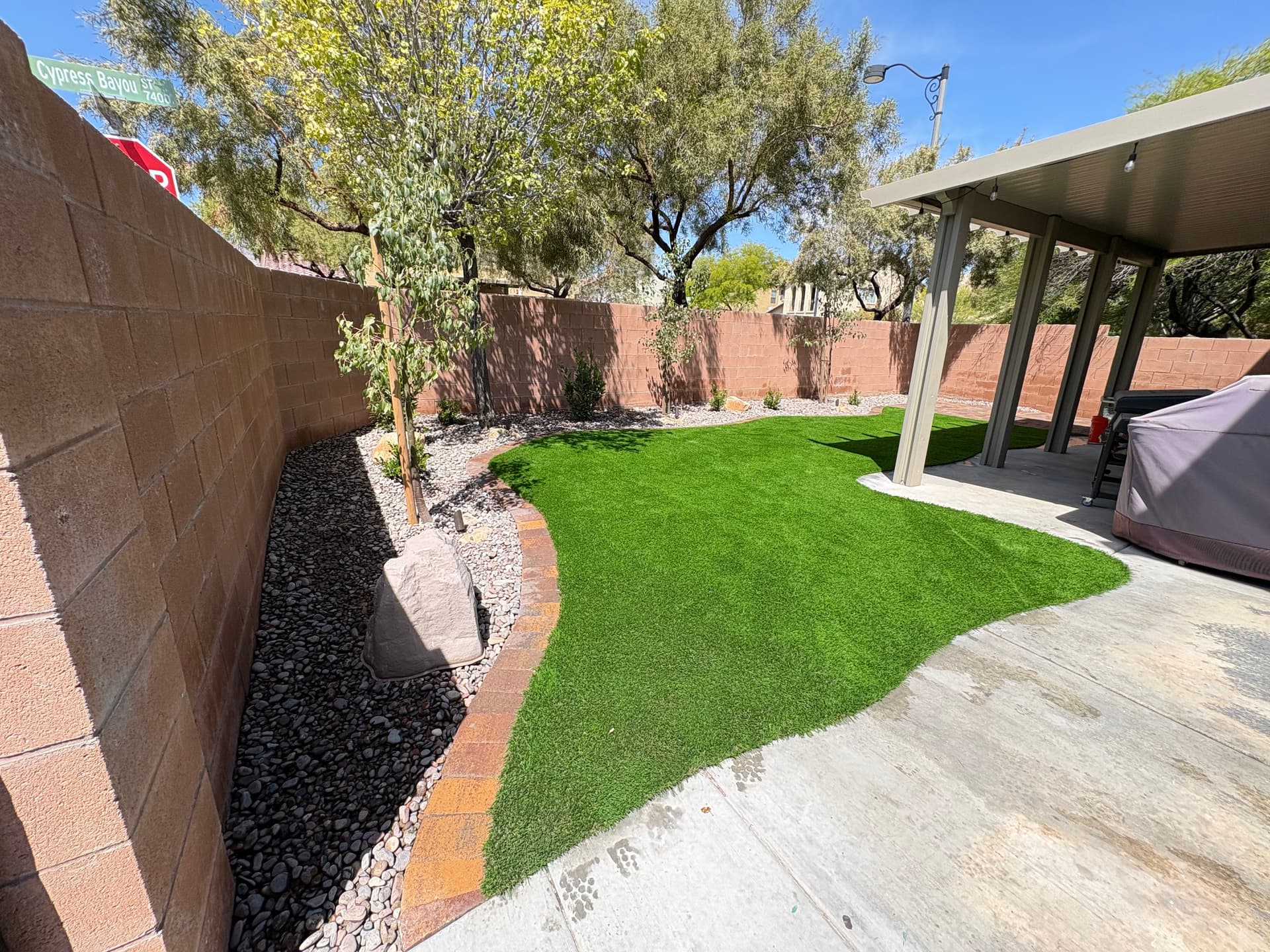 Gallery photos for Full Backyard Remodel with Turf, Pavers, and Desert Landscaping: Image #1