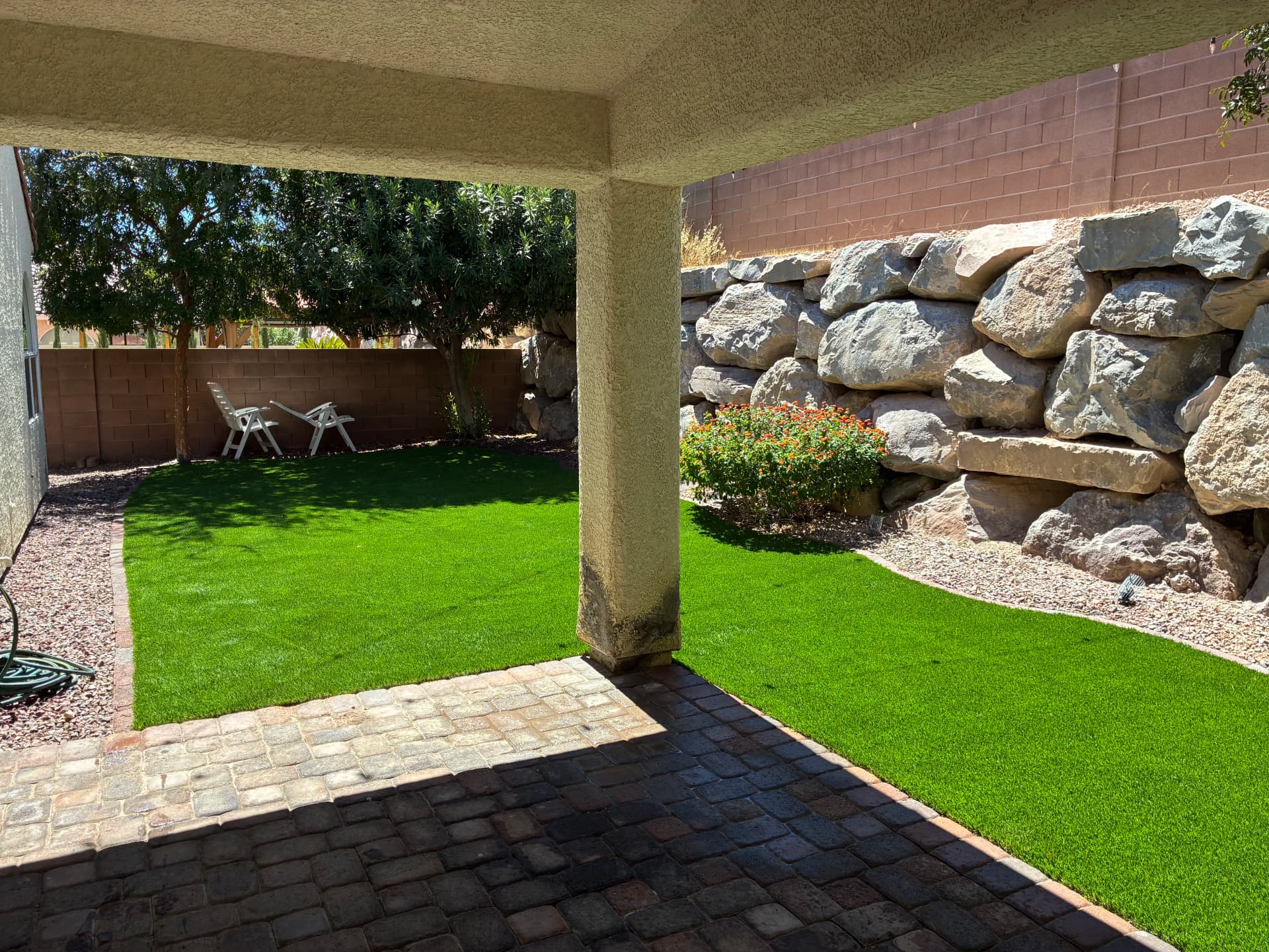 Gallery photos for Patchy Backyard Lawn Replaced with Lush Artificial Turf: Image #5